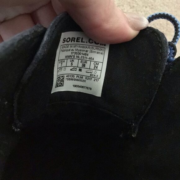 Sorel Out ‘N About Blue and Black Rain Boots - Picture 8 of 8